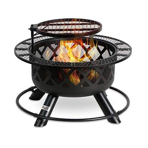 BALI OUTDOORS Wood Burning Fire Pit with Quick Removable Cooking Grill Black 32in