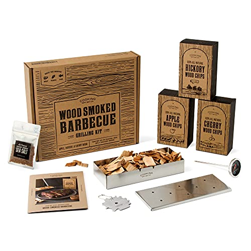 Cooking Gift Set Co  Wood Smoked Grill Kit  8 Piece BBQ Set  Top Grilling Gifts for Dad Grill Sets for Men Valentines Gift for Him