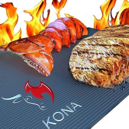 Kona Best BBQ Grill Mat  Heavy Duty 600 Degree NonStick Mats (Set of 2)  7 Year Warranty