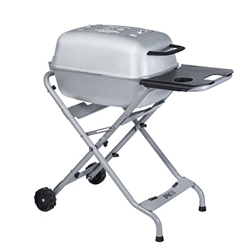 PK Grills Charcoal BBQ Grill and Smoker Combo Portable Aluminum Outdoor Cooking Barbecue Grills for Camping Tailgating Park Grilling SSBX Original PKTX Silver