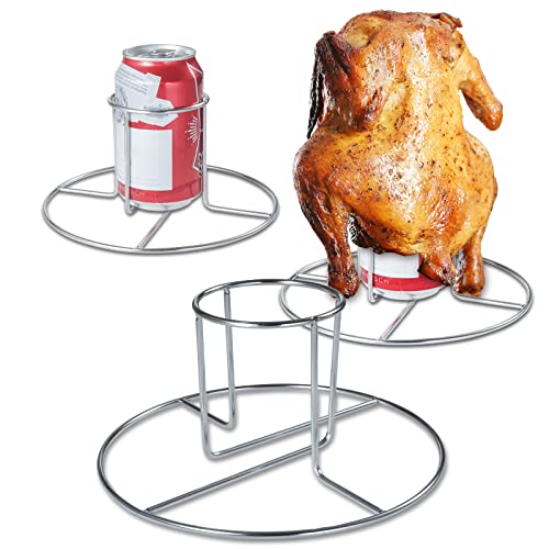 2 Pack Beer Can Chicken Holder for Grill Oven Smoker Sturdy Stainless Steel Beer Butt Chicken Stand for Whole Chicken Roaster Easy to Use and Clean Chicken Rack for Tender and Juicy Chicken Turkey