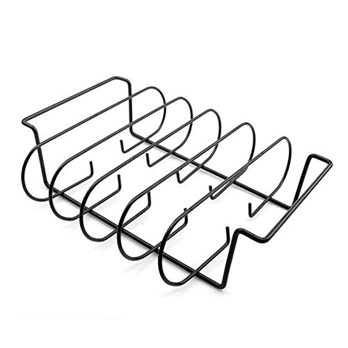 CALIDAKA Rib RackRib Racks for SmokingBBQ Rib Rack for Gas Smoker or Charcoal GrillNon Stick Standing Rib Rack for GrillingBarbecue Holds 4 Ribs Rack