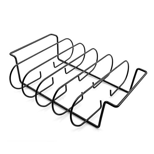 CALIDAKA Rib RackRib Racks for SmokingBBQ Rib Rack for Gas Smoker or Charcoal GrillNon Stick Standing Rib Rack for GrillingBarbecue Holds 4 Ribs Rack