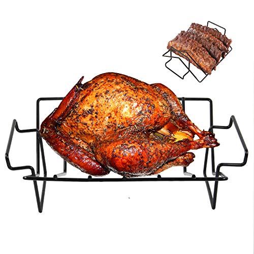 KAMaster BBQ VShaped Rib Rack for Smoking and Grilling Turkey Roasting Rack for Large Big Green EggKamado JoePrimoVision Kamado Ceramic Grills Indoor Ovens Egg Accessories Roasting True Rack