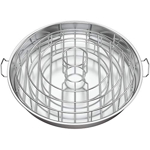 only fire Stainless Steel Circular Rib Rack and Chicken Roaster BBQ Rib Rings for Smoker or Charcoal Grill