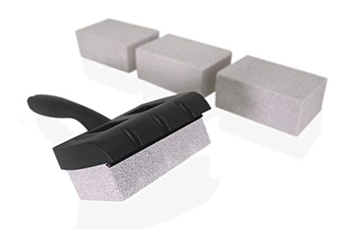 Tamwell 4 Grill Griddle Pumice Stone Cleaning Bricks Complete with Handle Suitable for BBQ Kitchen and Household Cleaning