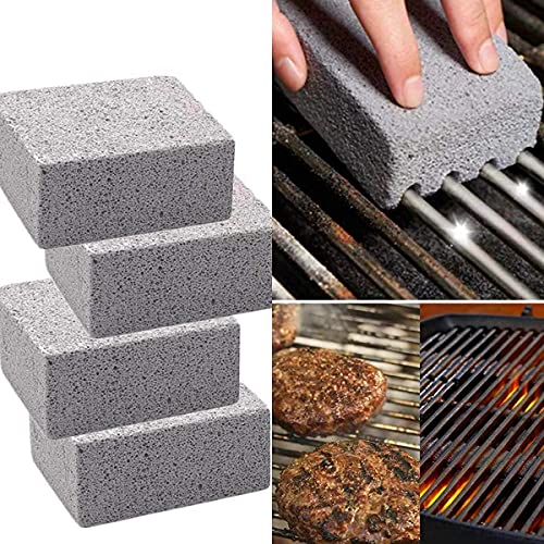 wastreake Grill Griddle Cleaning Brick Block Magic Stone Grill Cleaner for Removing Stains Flat Tops Griddles Grills Pool and More  Natural Lava Pumice Stone (4 Pack)