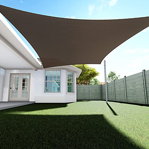 TANG Sun Shades Depot Sun Shade Sail 24 x 24 Brown Canopy Square 240 GSM Shade Sail UV Block for Patio Garden School Park Outdoor Facility and Activities