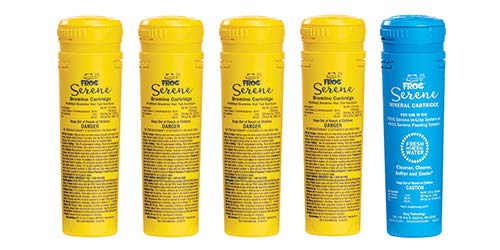 5 pack spa frog replacement cartridges 4 bromine 1 mineral