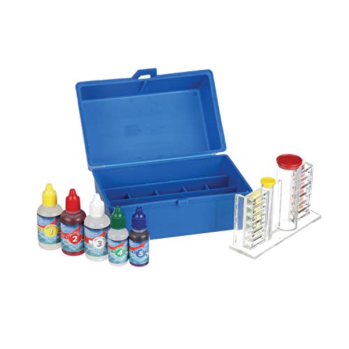 Blue Devil 5Way OTO Swimming Pool Test Kit ChlorineBromine pH Alkalinity and Acid Demand Includes Easy to Read Vials