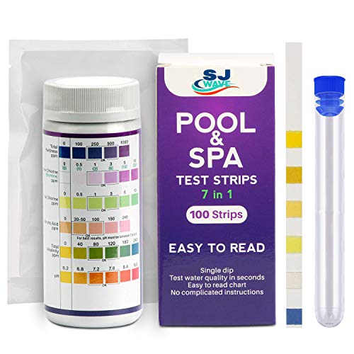 7 in 1 Pool  Spa Test Strips  Water Testing Kit Hot Tub Test Strips Detects pH Chlorine Bromine Hardness Alkalinity Cyanuric Acid 100 Strips