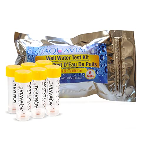 AquaVial Well Water Testing Kit 6 Pack  E Coli and Coliform Water Test Kit  Water Testing Kits for Drinking Water Pool Pond Lake Well  Water Bacteria Test Kit  Home Water Testing Kit Easy to Use