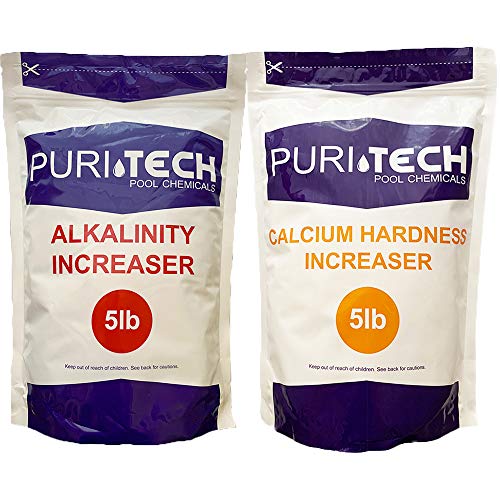 Puri Tech Chemicals 5 lb Calcium Hardness Increaser  5 lb Alkalinity Increaser Kit for Swimming Pools  Spas Balance Chemical Levels Keep Surfaces  Water Clean