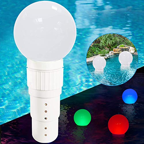 Pool Chlorine Dispenser FloaterSpa Chemical Dispenser with Colorful Solar Ball LightsFloating Pool Chlorinator Easy Opening3inch Tablets Chlorine Bromine Holder for Hot TubAntiSinking