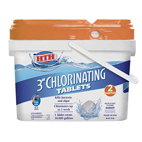 HTH 42040 Super 3inch Chlorinating Tablets Swimming Pool Chlorine 25 lbs