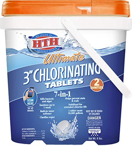 HTH 42048 Ultimate 3 Chlorinating Tablets Swimming Pool Chlorine 8 lbs