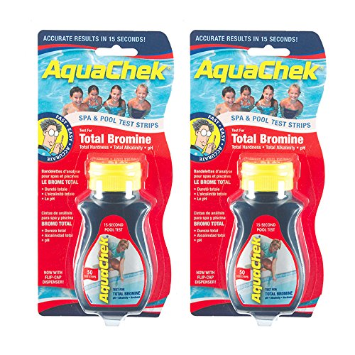 AquaChek 52125302 Red Total Bromine Test Strips for Swimming Pools 50Count 2Pack