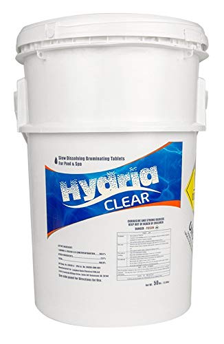 Hydria Clear 1 Inch Bromine Tabs  50 Pound Bucket  Spa and Pool Supplies