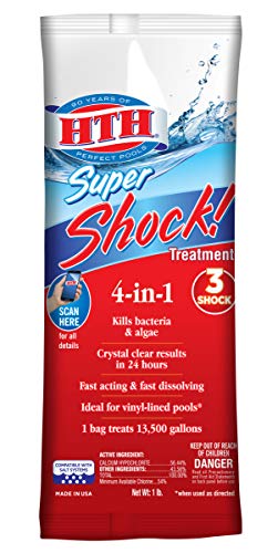 HTH 52019 Super Shock Treatment Swimming Pool Chlorine Cleaner 1 lb