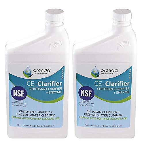 Orenda Technologies CE Clarifier Chitosan Plus Enzyme All Natural Swimming Pool Cleaner1 Quart  2 Pack