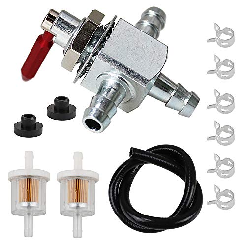 HPENP CutOff Fuel VALVES for Scag 2Way 14 Barbs Steel Fuel Oil Gas Petcock in Line Valve 482212 E633347 1633347 Husqvarana 539102679 with Fuel Filter Kit