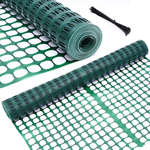 Ohuhu Garden Fence Animal Barrier 4 x 100 Reusable Netting Plastic Safety Fence Roll Temporary Pool Fence Snow Fence Economy Construction Fencing Poultry Fence for Deer Rabbits Chicken Dogs