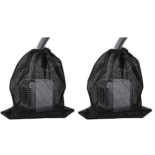 ZERIRA 2 Pack Pump Barrier Bag 122x 159with Drawstring Pond Mesh Pump Filter Bag for Pond biofilters Aquarium Filtration and Outdoor Swimming Pool Black Media Bags