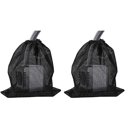 ZERIRA 2 Pack Pump Barrier Bag 122x 159with Drawstring Pond Mesh Pump Filter Bag for Pond biofilters Aquarium Filtration and Outdoor Swimming Pool Black Media Bags
