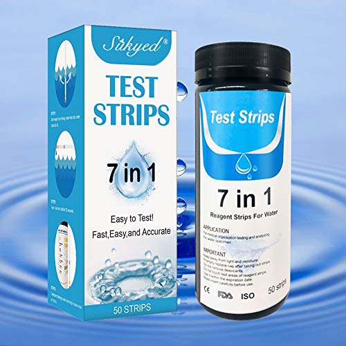 SUKYED Pool Testing KitPool Test StripsSpa and Hot Tub Test StripsSPA Test StripsWater Hardness Test Strips7 in 1 Testing ChlorineBromineHardnessNitritepH and Alkalinity50 Count