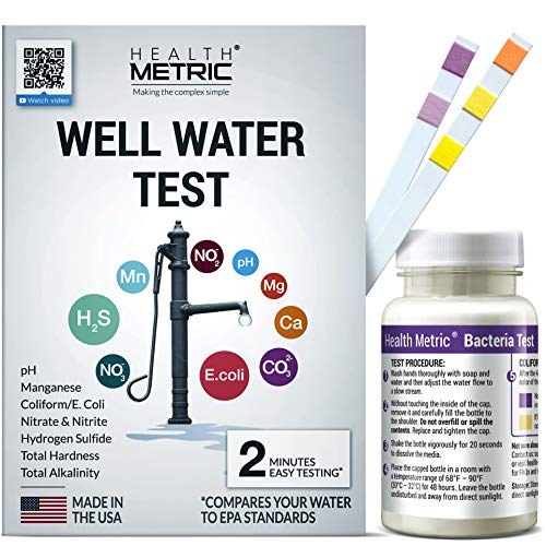 Well Water Test Kit for Drinking Water  Quick and Easy Home Water Testing Kit for Bacteria Nitrate Nitrite pH Manganese  More  Made in The USA in Line with EPA Limits NO MAILING Required