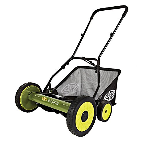 Sun Joe FBA MJ502M 20Inch Manual Reel Mower w 85Gallon Grass Catcher 9Position Height Adjustment Foam Grip Compact Design Green