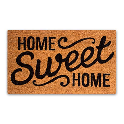 Coco Coir Door Mat with Heavy Duty Backing Home Sweet Home Doormat 17x30 Size Easy to Clean Entry Mat Beautiful Color and Sizing for Outdoor and Indoor uses Home Decor