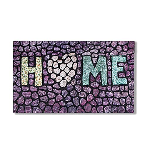 Door Mat  Outdoor Indoor Welcome Front Entryway ​Door Mats Durable Back Rubber Non Slip Doormat (30X18 Purple) for Inside Outside Entrance Patio Garage High Traffic are