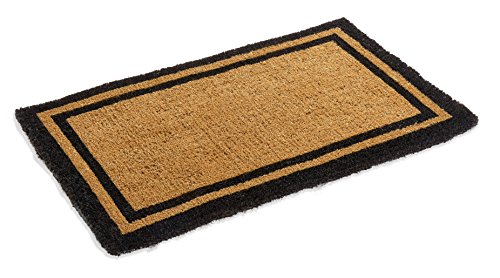 Natural Coco Coir Outdoor Doormats with Black  Green Border Keep Your HouseOffice Clean  Welcome Guests with Outdoor Heavy Duty Doormats (24 X 48 Black)