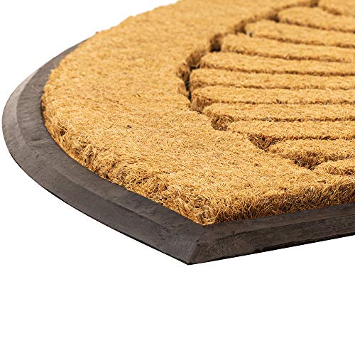 NoTrax Crescent RubberBacked Natural Coir Doormat Entry Mat for Indoor or Outdoor Use 24x39 C04 (C04S1830CR)