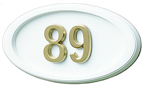 Gaines Small White Oval Housemark Address Plaque