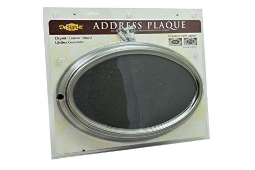 Oval Address Plaque - Brushed Nickel