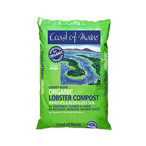 Coast of Maine Quoddy Blend Lobster and Crab Organic Compost Plant Potting Soil Blend for Container Gardens and Flower Pots 1 Cubic Foot