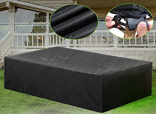 ESSORT Patio Furniture Covers Extra Large Outdoor Furniture Set Covers 124x63x29 Waterproof Rain Snow Dust WindProof AntiUV Fits for 1012 Seats
