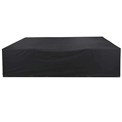 Patio Furniture Covers Outdoor Furniture Covers Waterproof 420D Heavy Duty TearResistant Patio Covers for Outdoor Furniture Extra Large Cover Fits for 12 Seats D126 x W63 x H29 Black