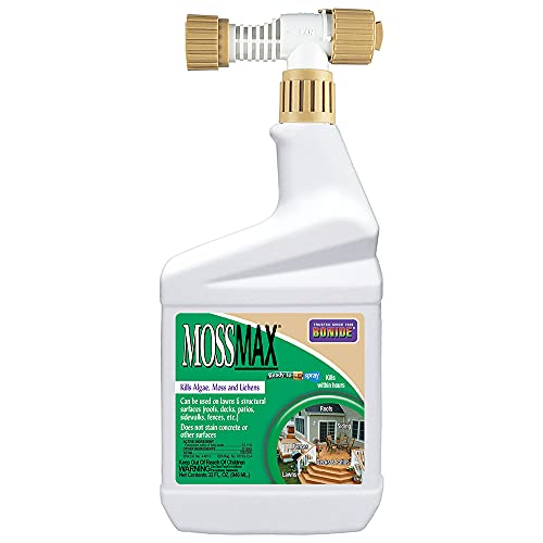 Bonide (BND728)  MossMax Moss Killer Ready to Spray Outdoor Algae Moss  Lichens Control (32 oz)