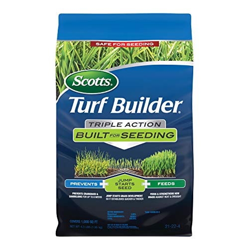 Scotts Turf Builder Triple Action Built For Seeding Covers 1000 sq ft Feeds New Grass Lawn Weed Control Prevents Crabgrass  Dandelions 43 lbs