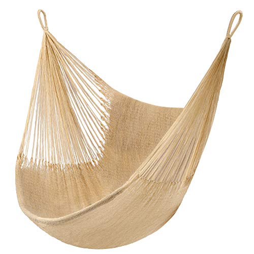 Handwoven Hanging Chair Hammock Swing EcoLuxe Weathersafe Hammocks by Yellow Leaf Hammocks Big Sur Hammock Natural Khaki Fits 1 Person (330 lbs)