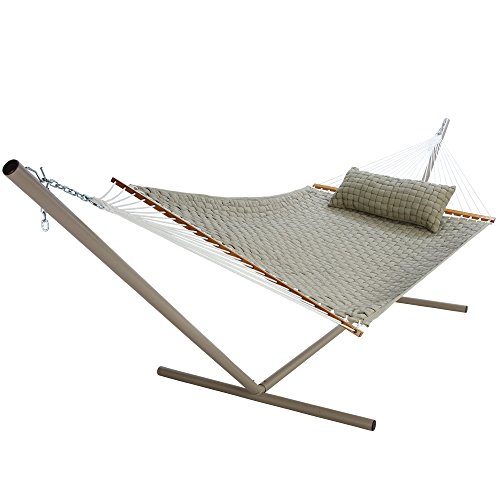 Original Pawleys Island Large Flax Soft Weave Hammock with Free Extension Chains and Tree Hooks Handcrafted in The USA Accommodates 2 People 450 LB Weight Capacity 13 ft x 55 in