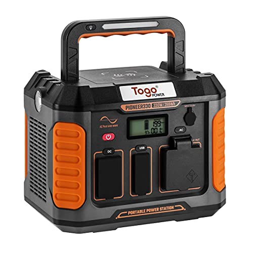 Togo Power Togo Power Pioneer 330 288WH Portable Power Station Lithium Battery 330W (660W Peak) for Hiking Camping Home Emergency Tailgating Hobbyist Offsite Work Locations
