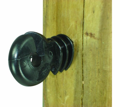 Field Guardian Wood Post ScrewIn Ring Polyrope Insulator Black