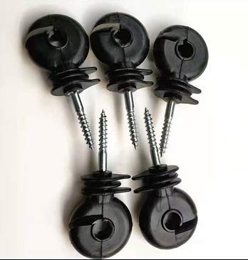 Ring Insulator Black Electric Fence Insulator Screwin 50pack Applicable to Agricultural Fences Meadow Fence Wood Post Accessory