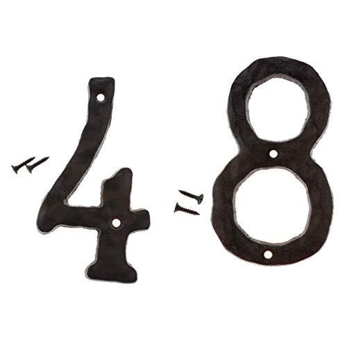 Flameer 48 Black Iron House Door Number Signs with Screws DIY Your Own Design