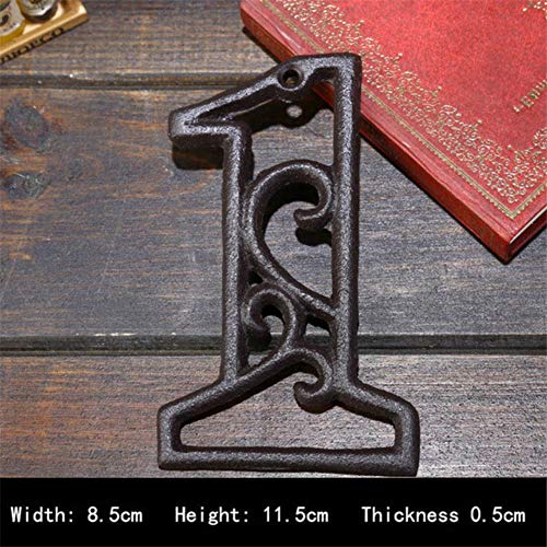 Sizet Antique Cast Iron House Number Front Door Building Porch Gate Address Number 1