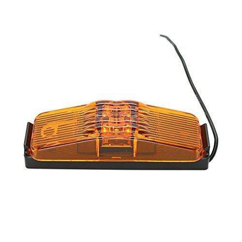 USA 1x4Inch Amber LED Clearance Side Marker Light with Black Bracket for Camper  Trailer Truck